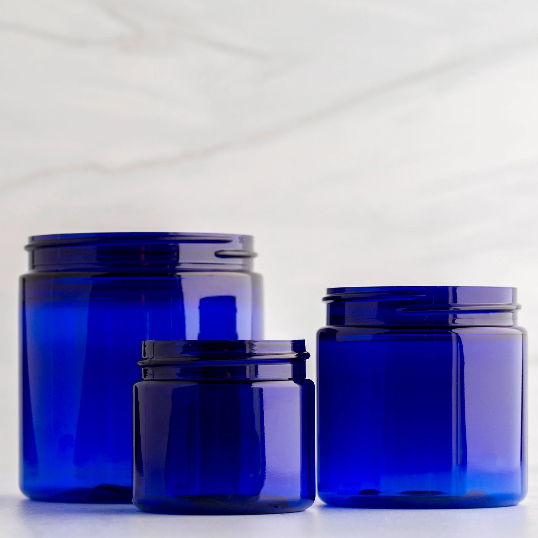 2 oz Blue Straight Sided Jar with 48-400 Neck - Image 8